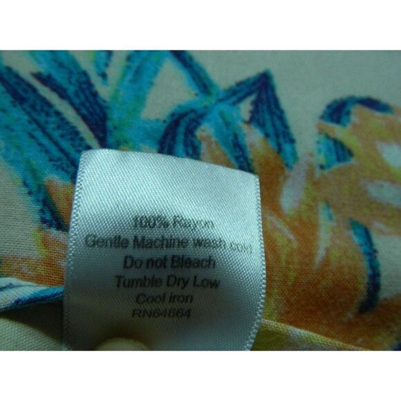 Tori Praver Beach Coverup‎ Swimwear Seafoam Peach Turquoise Floral Size XS/S - Picture 7 of 7